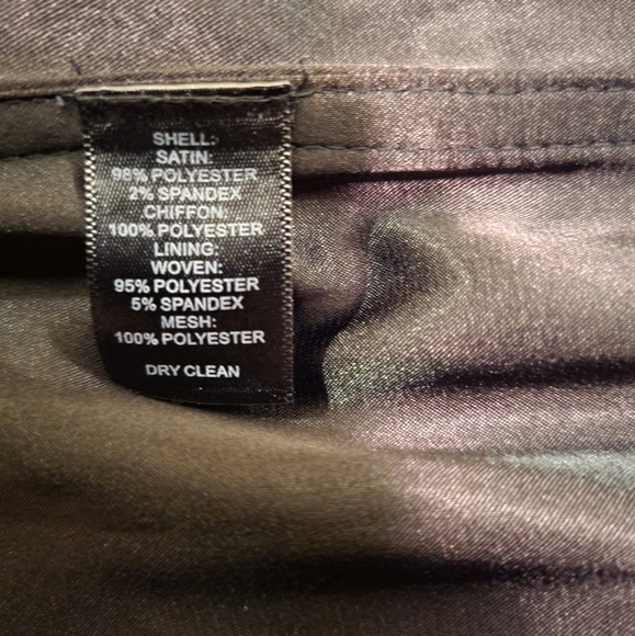 WHBM Black Satin and Chiffon Cocktail Dress - Picture 4 of 7